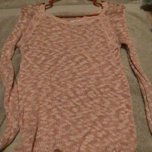 Cute see through pink roxy sweater size S